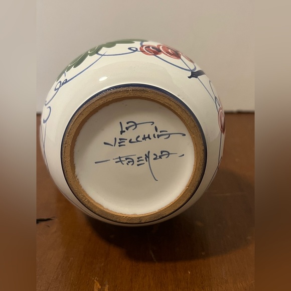 La Vecchia Faenza Pitcher & Creamer Set. Handpainted In Italy. Grapes & Flowers - Picture 5 of 14